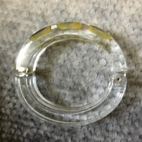 Clear bangle bracelet with faux stone accents - Picture 2 of 3